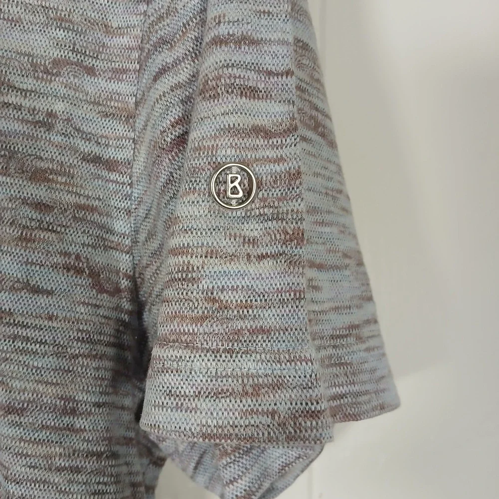 Bogner Linen Cotton Polo Shirt Mens XL Gray Brown Heather Made in Italy